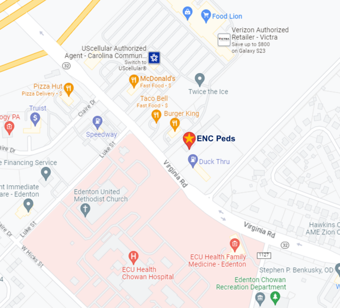 Map showing location of office